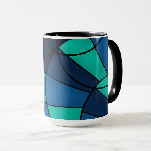 Abstract geometrisch patroon mok (Voorkant rechts)