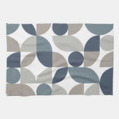 Abstract geometrisch patroon Navy Blue Grey Theedoek (Horizontaal)