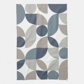 Abstract geometrisch patroon Navy Blue Grey Theedoek (Verticaal)
