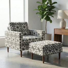 Abstract Geometrisch Patroon op Art Black en White Stof