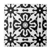 Abstract Geometrisch Patroon op Art Black en White Tegeltje (Voorkant)