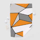 Abstract geometrisch patroon - oranje en grijs. golfhanddoek (Insitu)
