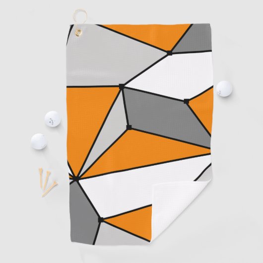 Abstract geometrisch patroon - oranje en grijs. golfhanddoek (Insitu)