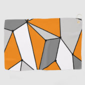 Abstract geometrisch patroon - oranje en grijs. golfhanddoek (Horizontaal)