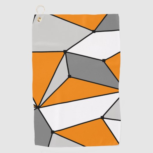 Abstract geometrisch patroon - oranje en grijs. golfhanddoek (Voorkant)
