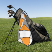 Abstract geometrisch patroon - oranje en grijs. golfhanddoek (Groen)