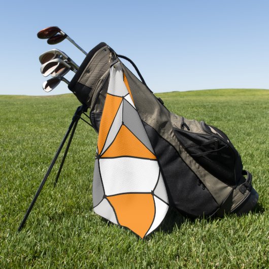 Abstract geometrisch patroon - oranje en grijs. golfhanddoek (Groen)