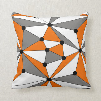 Abstract geometrisch patroon - oranje en grijs. kussen