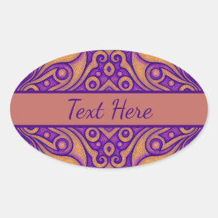Abstract geometrisch patroon ovale sticker