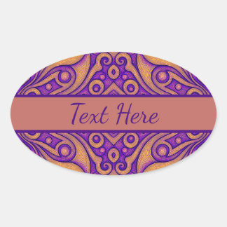 Abstract geometrisch patroon ovale sticker