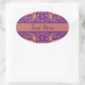 Abstract geometrisch patroon ovale sticker (Tas)