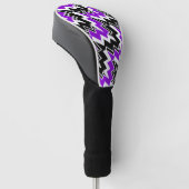 Abstract geometrisch patroon - paars golfheadcover (Schuin)