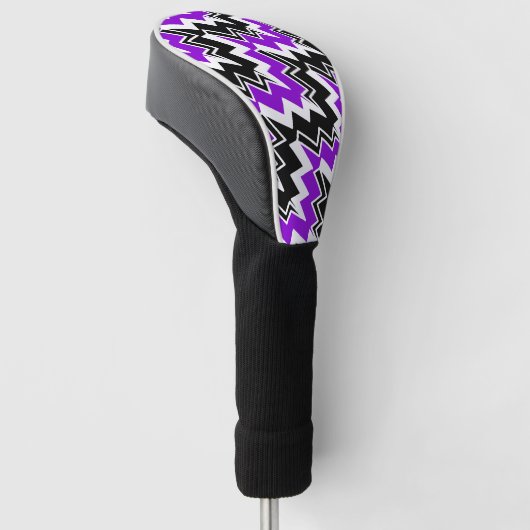 Abstract geometrisch patroon - paars golfheadcover (Schuin)