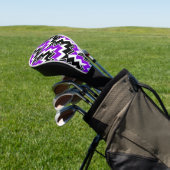 Abstract geometrisch patroon - paars golfheadcover (Insitu)