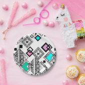 Abstract geometrisch patroon papieren bordje (Feest)