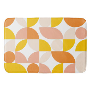 Abstract Geometrisch Patroon Perzik Oranje Geel Badmat