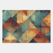Abstract geometrisch patroon - rood, Blauwgroen, g Inpakpapier Vel (Voorkant)
