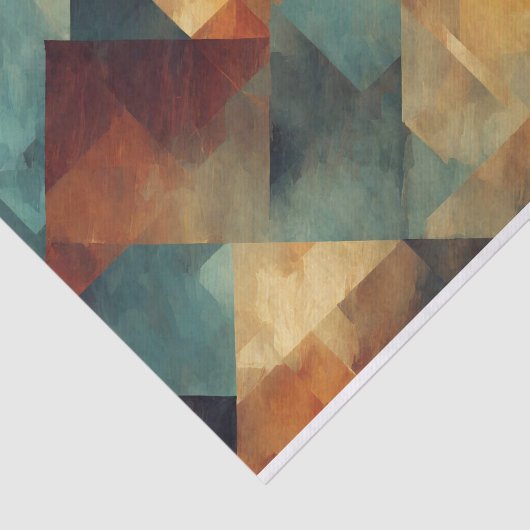 Abstract geometrisch patroon - rood, Blauwgroen, g Tissuepapier (Detail)