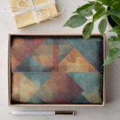 Abstract geometrisch patroon - rood, Blauwgroen, g Tissuepapier (Geschenk)