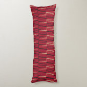 Abstract geometrisch patroon rood lichaamskussen (Achterkant (Verticaal))