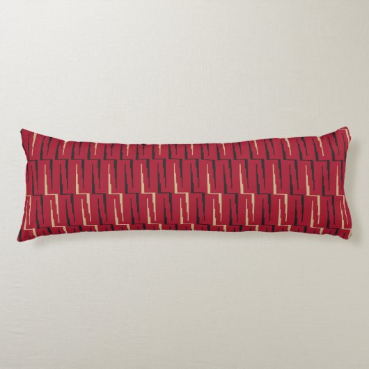 Abstract geometrisch patroon rood lichaamskussen (Voorkant)