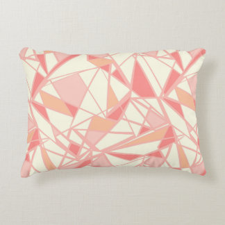 Abstract geometrisch patroon roze beige accent kussen