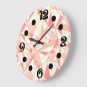 Abstract geometrisch patroon roze beige grote klok (Hoek)