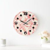Abstract geometrisch patroon roze beige grote klok (Huis)