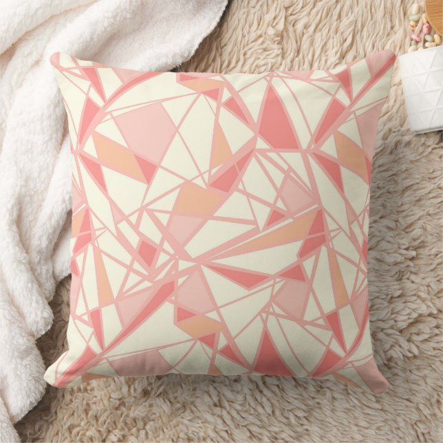Abstract geometrisch patroon roze beige kussen (Deken)