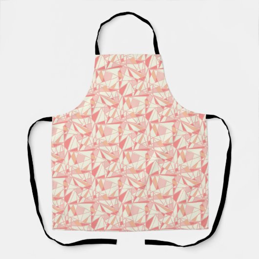 Abstract geometrisch patroon roze beige schort (Voorkant)