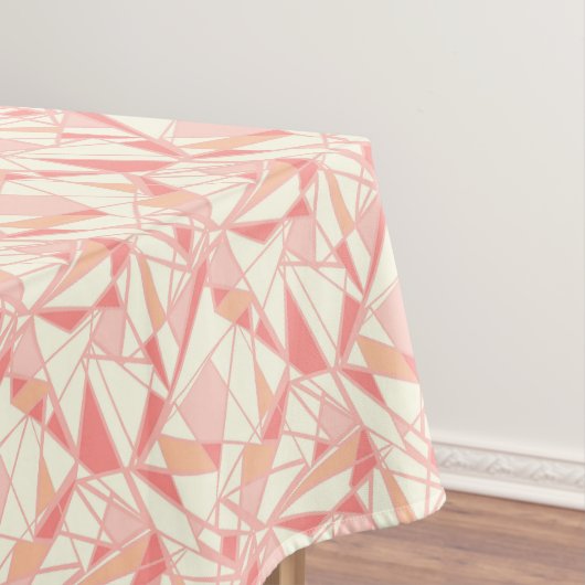 Abstract geometrisch patroon roze beige tafelkleed (Voorbeeld)