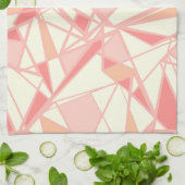 Abstract geometrisch patroon roze beige theedoek (Gevouwen)