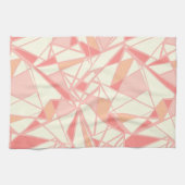 Abstract geometrisch patroon roze beige theedoek (Horizontaal)