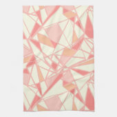 Abstract geometrisch patroon roze beige theedoek (Verticaal)