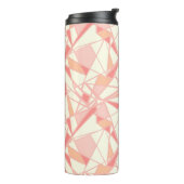 Abstract geometrisch patroon roze beige thermosbeker (Gedraaid links)