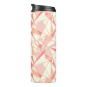 Abstract geometrisch patroon roze beige thermosbeker (Geroteerd rechts)