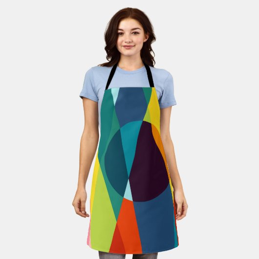 Abstract geometrisch patroon schort (Gedragen)