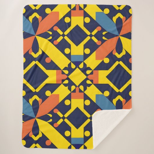 Abstract geometrisch patroon sherpa deken (Voorkant)