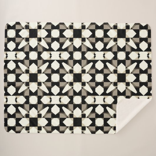 Abstract geometrisch patroon sherpa deken (Voorkant (horizontaal))