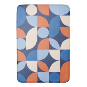 Abstract geometrisch patroon Sinaasappel blauw Badmat (Voorkant Verticaal)