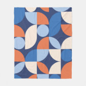 Abstract geometrisch patroon Sinaasappel blauw Fleece Deken (Voorkant)