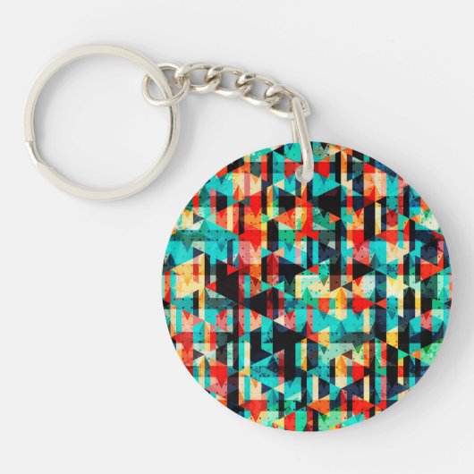 Abstract geometrisch patroon sleutelhanger (Voorkant)