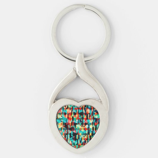 Abstract geometrisch patroon sleutelhanger (Voorkant)