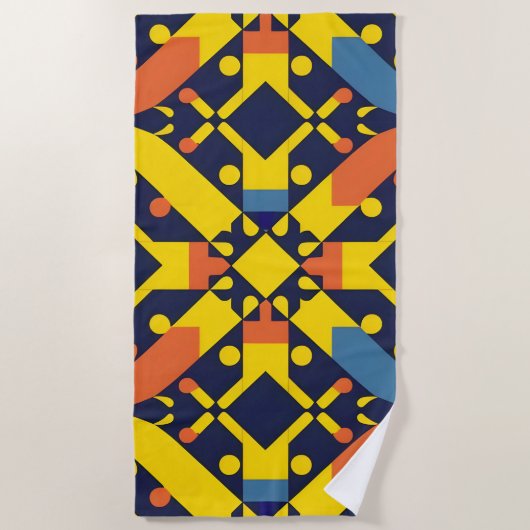 Abstract geometrisch patroon strandlaken (Voorkant)