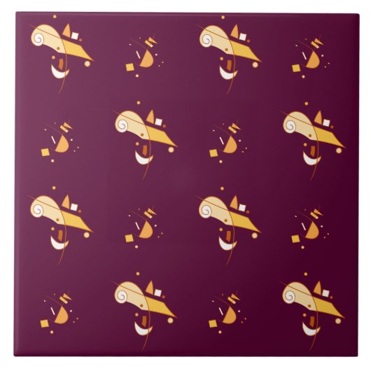 Abstract geometrisch patroon tegeltje (Voorkant)