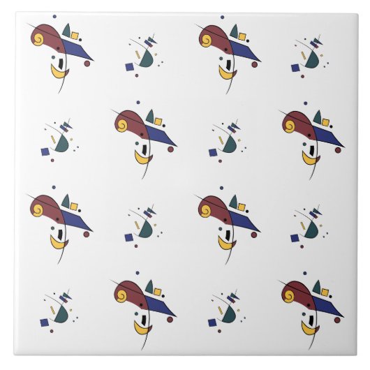 Abstract geometrisch patroon tegeltje (Voorkant)