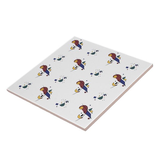 Abstract geometrisch patroon tegeltje (Zijkant)