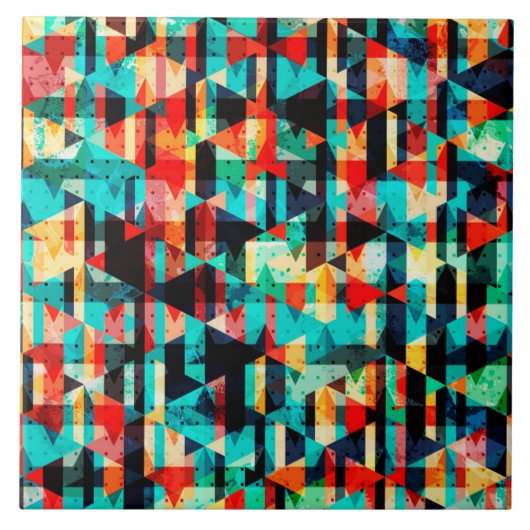 Abstract geometrisch patroon tegeltje (Voorkant)