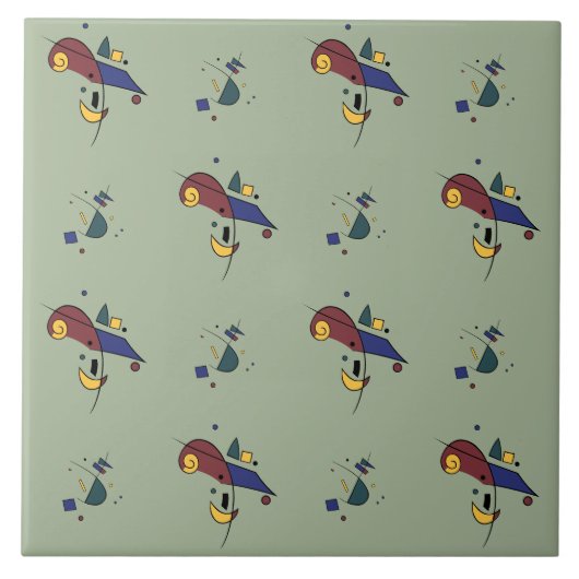 Abstract geometrisch patroon tegeltje (Voorkant)