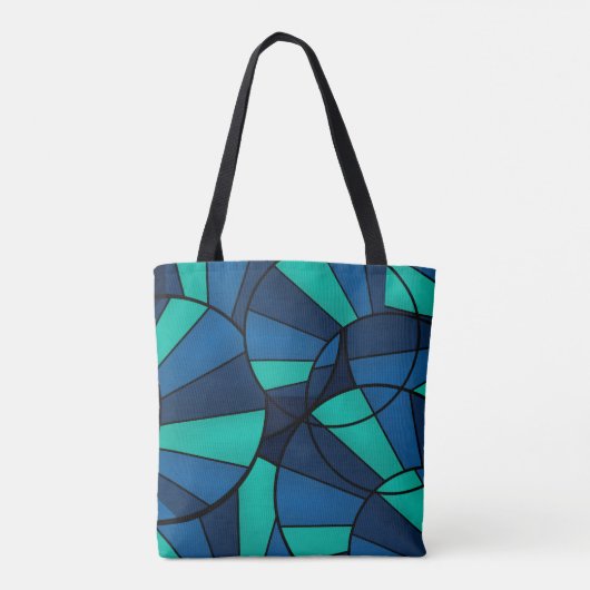 Abstract geometrisch patroon tote bag (Achterkant)